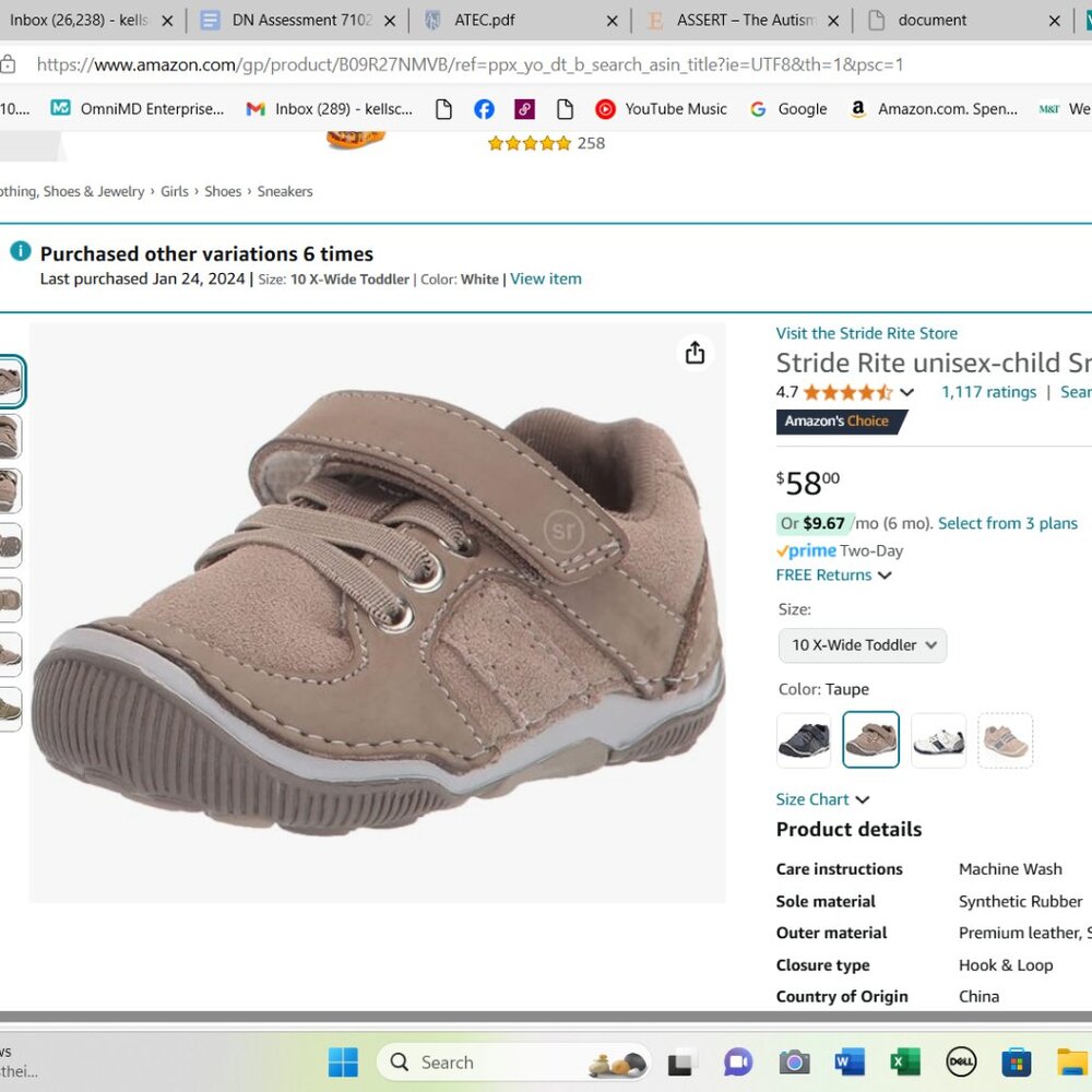Stride Rite Wes Sneaker 10 XW